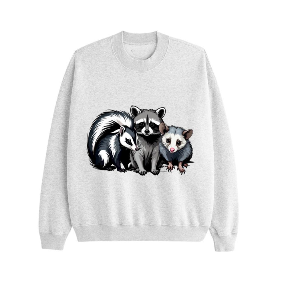 Cat Rat and Squirrel Animal Lover Funny Design Sweatshirt