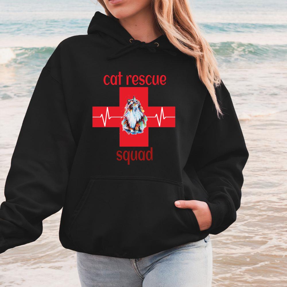 Cat Rescue Squad Adopt Cat Animal Rescue Design Hoodie