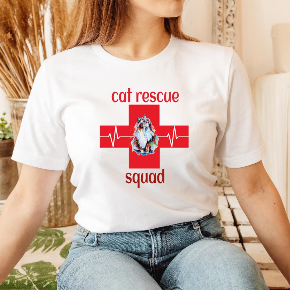 Cat Rescue Squad Adopt Cat Animal Rescue Design T-Shirt