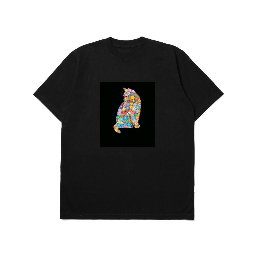 Cat Shape Made of Flowers TShirts Yomigold