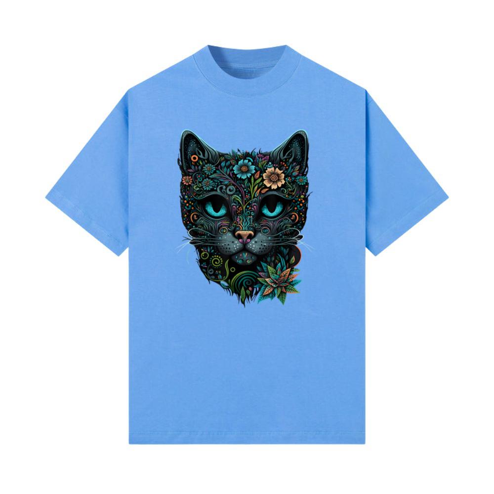 Cat Sugar Skull Flowers T-Shirt