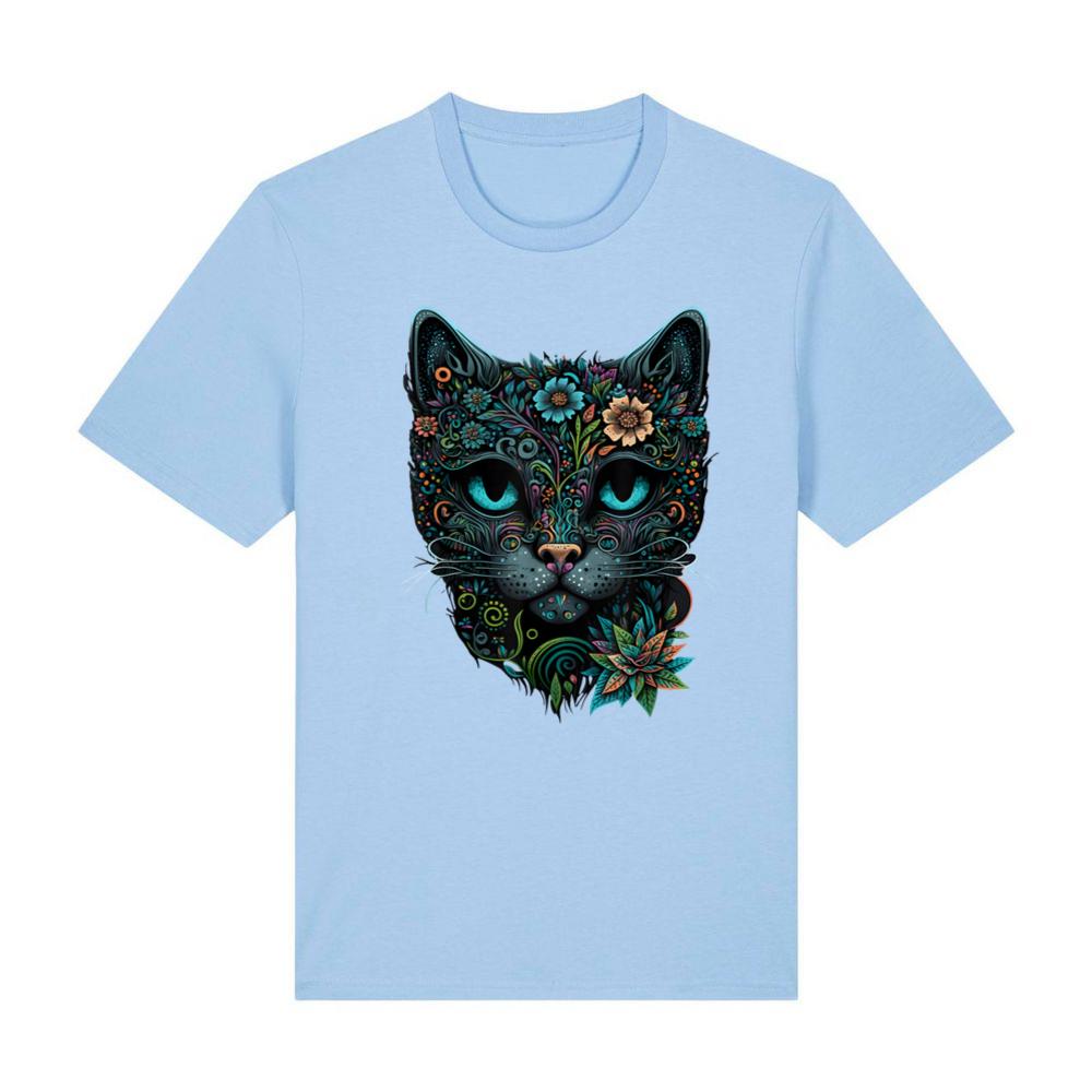 Cat Sugar Skull Flowers T-Shirt
