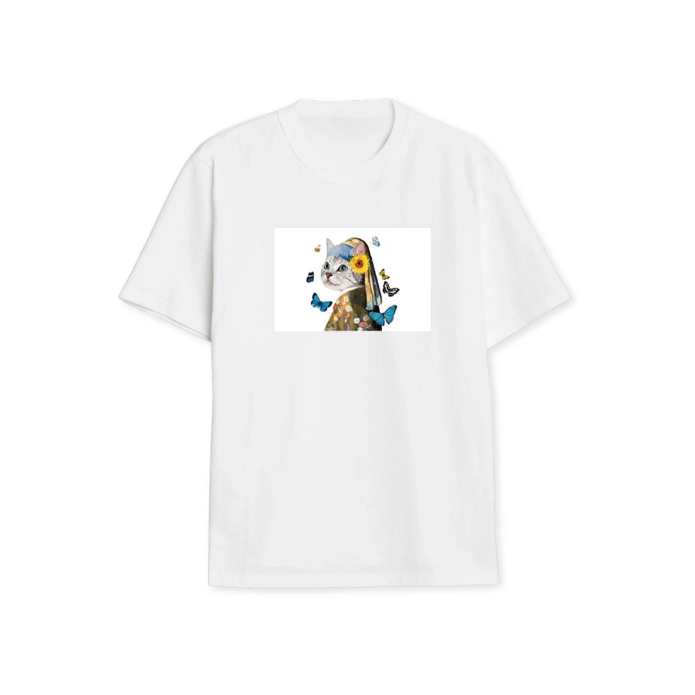 Cat with a Sunflower Earring T-Shirts