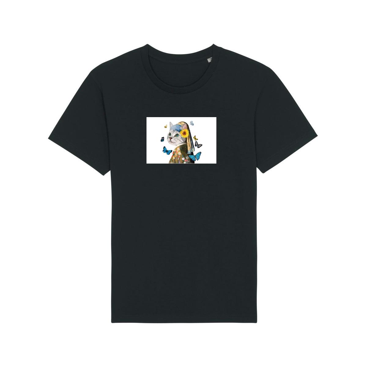 Cat with a Sunflower Earring T-Shirts