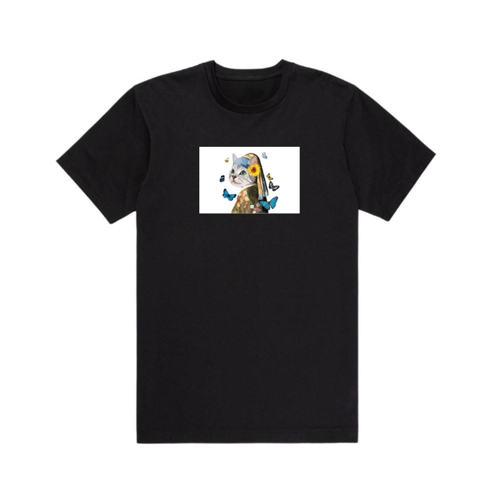 Cat with a Sunflower Earring T-Shirts