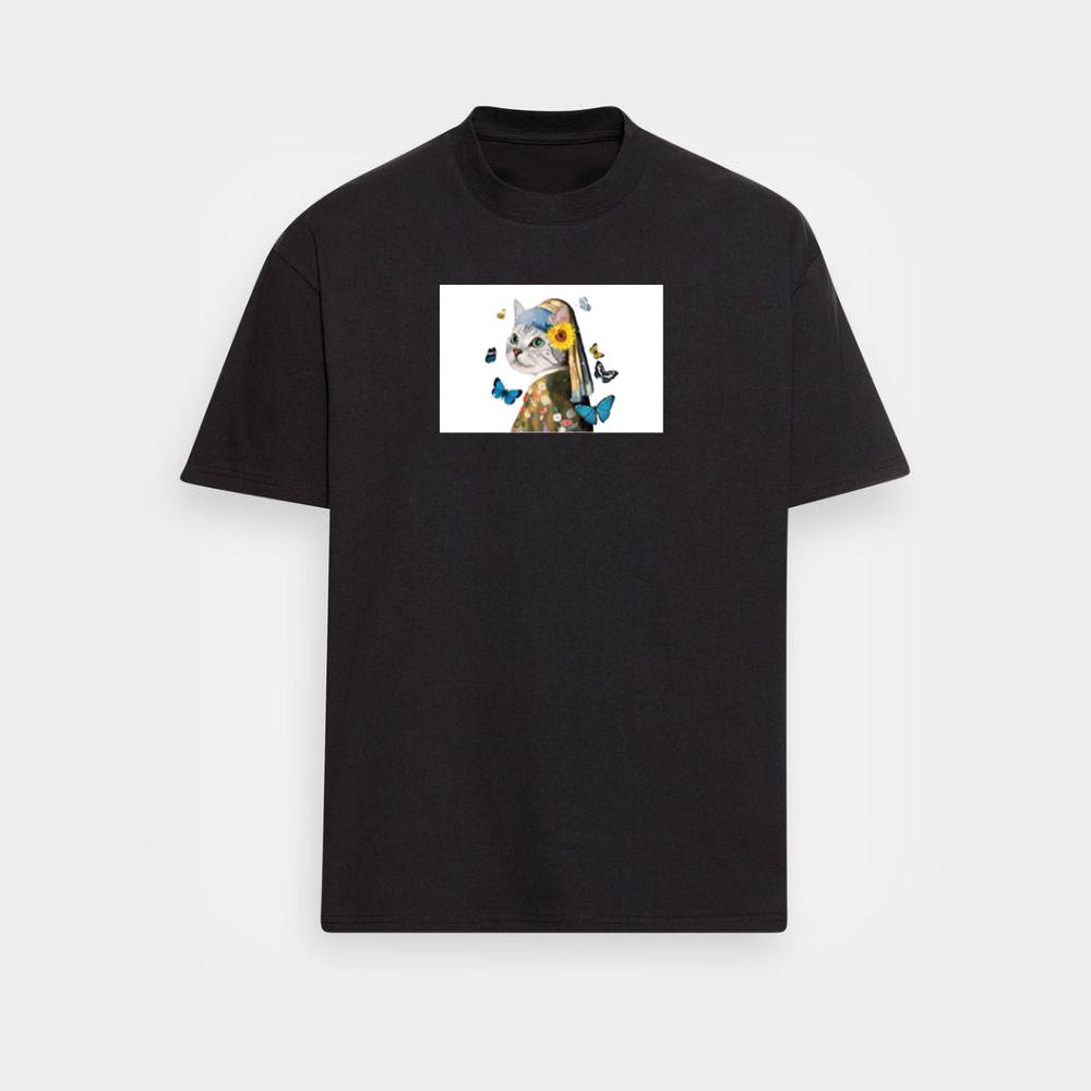 Cat with a Sunflower Earring T-Shirts