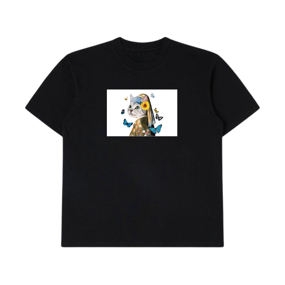 Cat with a Sunflower Earring T-Shirts