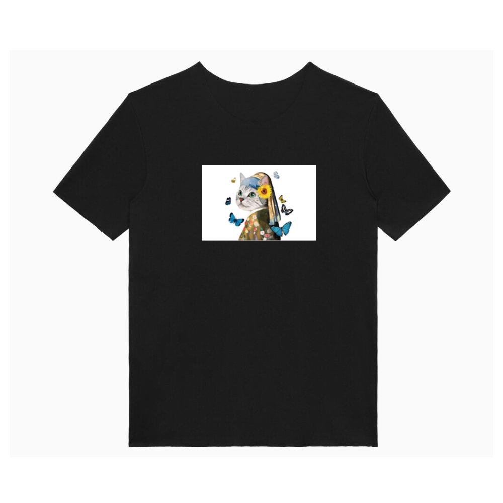 Cat with a Sunflower Earring T-Shirts
