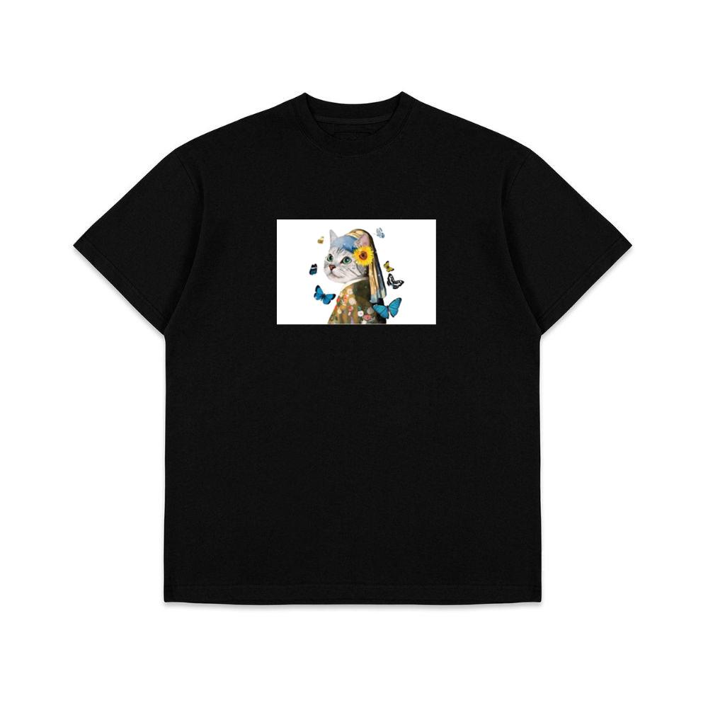 Cat with a Sunflower Earring T-Shirts