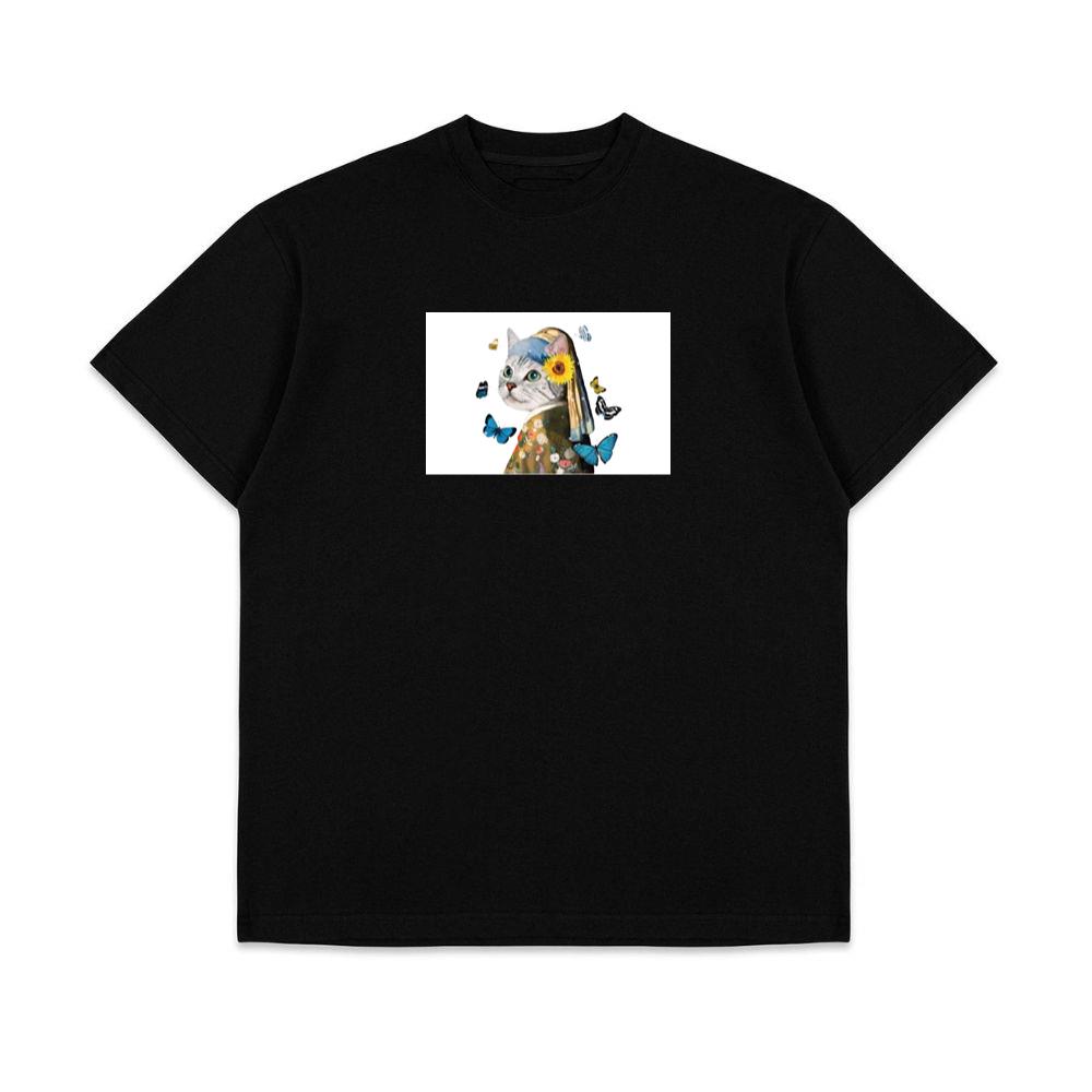 Cat with a Sunflower Earring T-Shirts