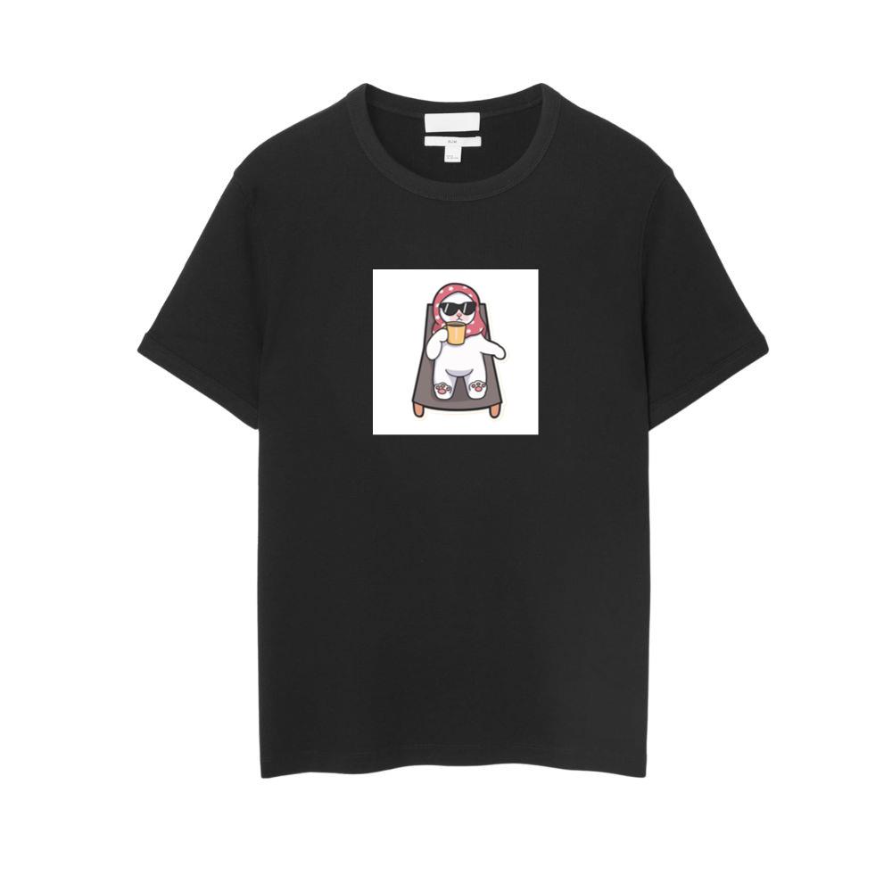 Cat with Headscarf and Mug T-Shirts