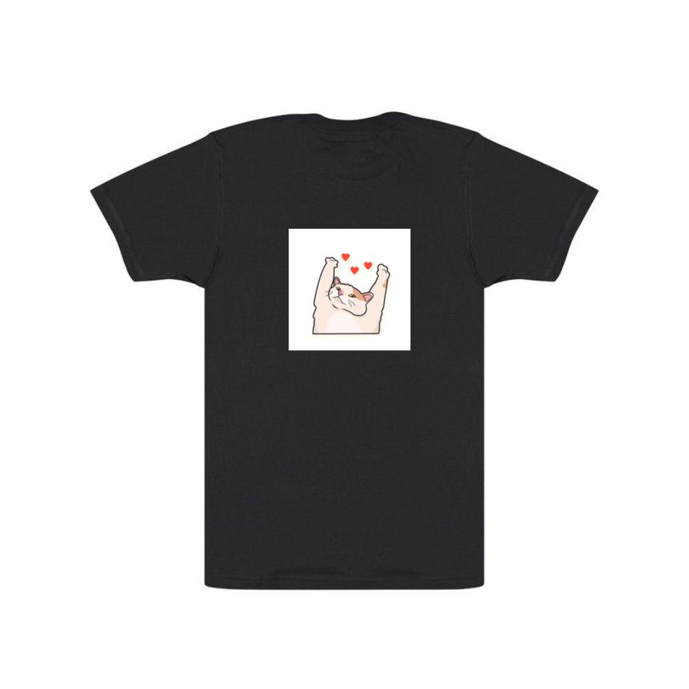Cat with Raised Paws and Hearts T-Shirts