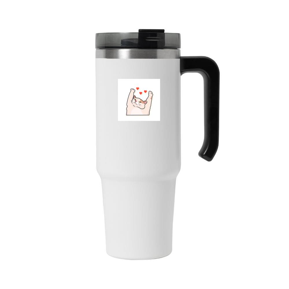 Cat with Raised Paws and Hearts Tumbler