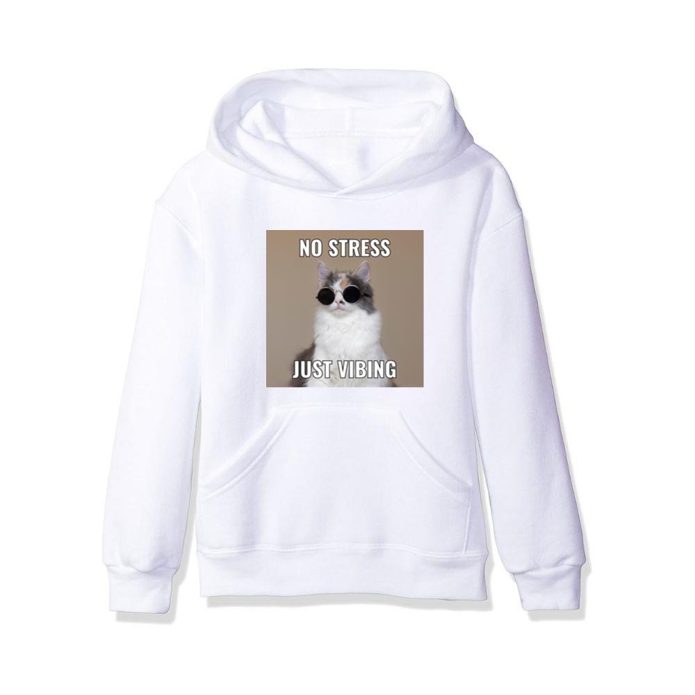 Cat's Stress-Free Vibe Hoodies