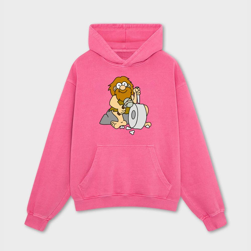 Caveman Carving Stone Wheel Hoodies
