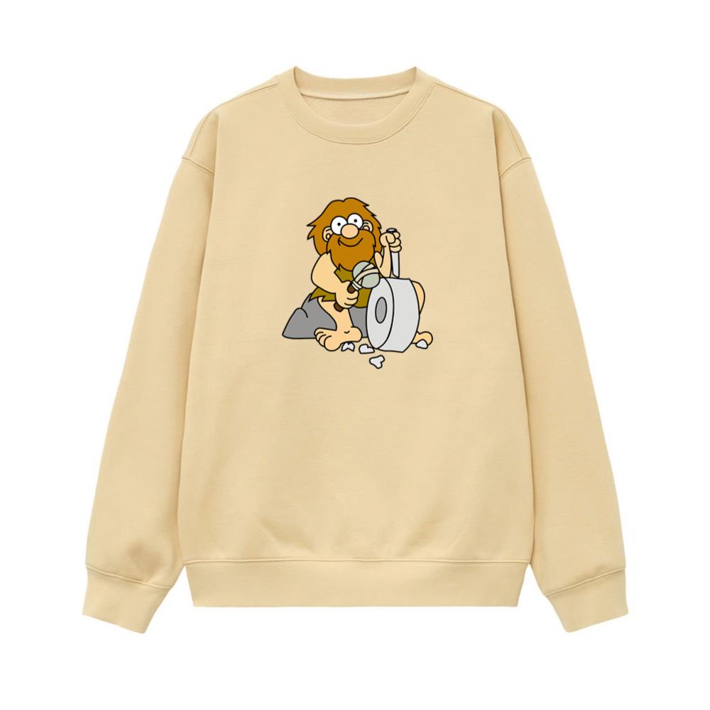 Caveman Carving Stone Wheel Sweatshirt
