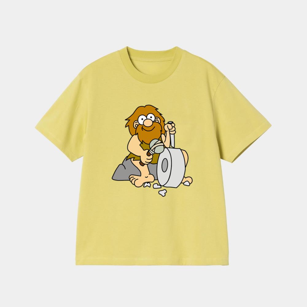 Caveman Carving Stone Wheel T-Shirt - Image 3