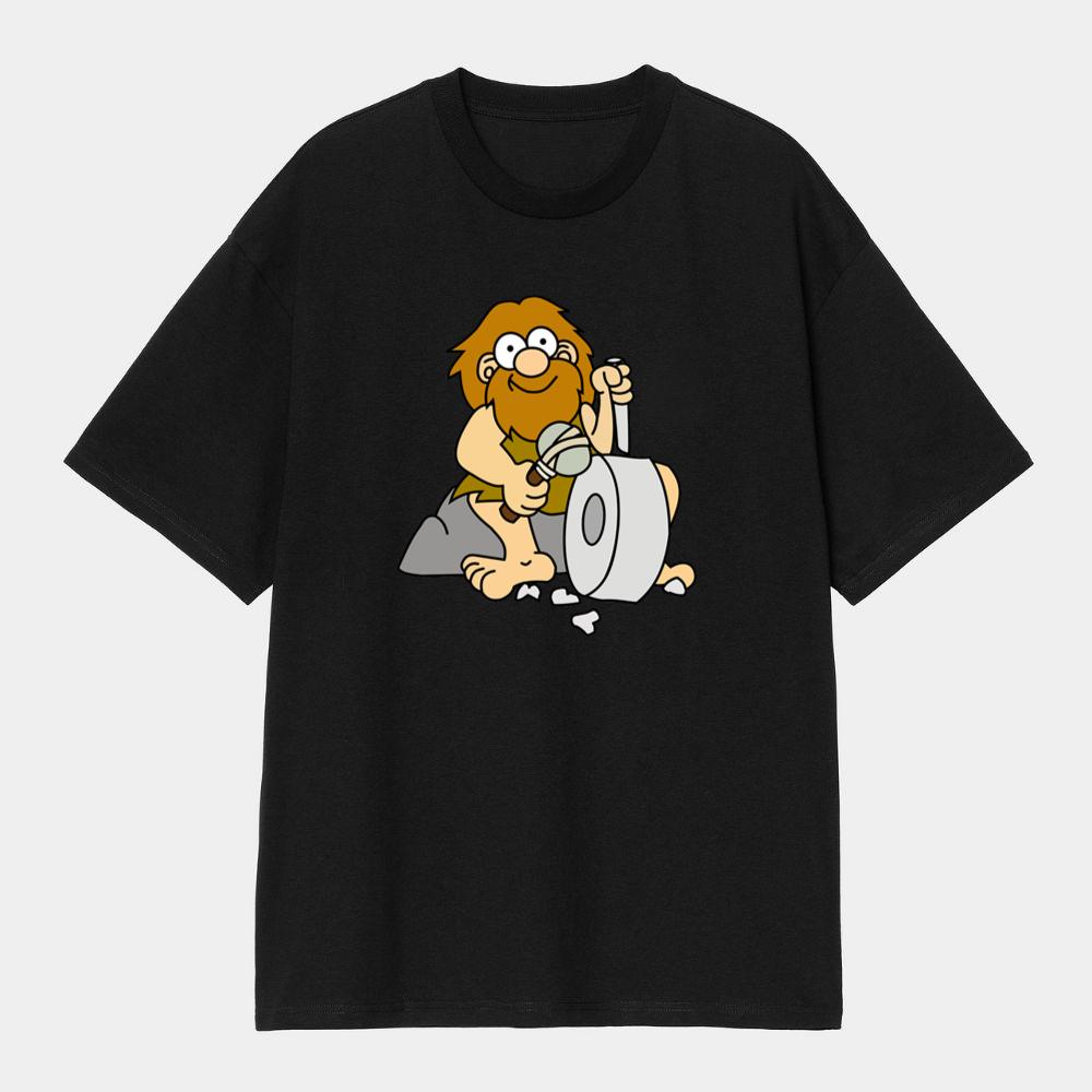 Caveman Carving Stone Wheel T-Shirts