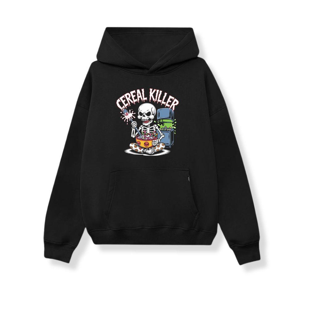 Cereal Killer Skeleton Funny Breakfast Design Hoodie