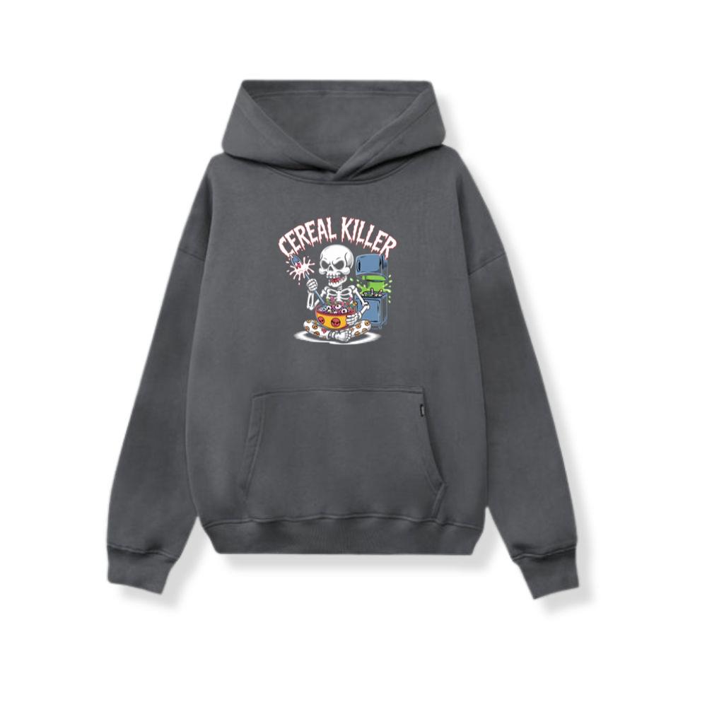 Cereal Killer Skeleton Funny Breakfast Design Hoodie - Image 2