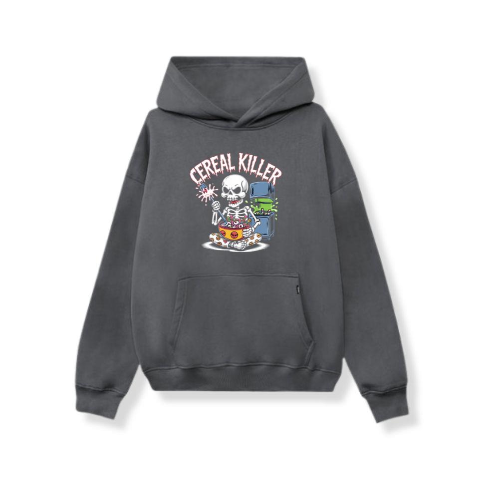 Cereal Killer Skeleton Funny Breakfast Design Hoodie - Image 2