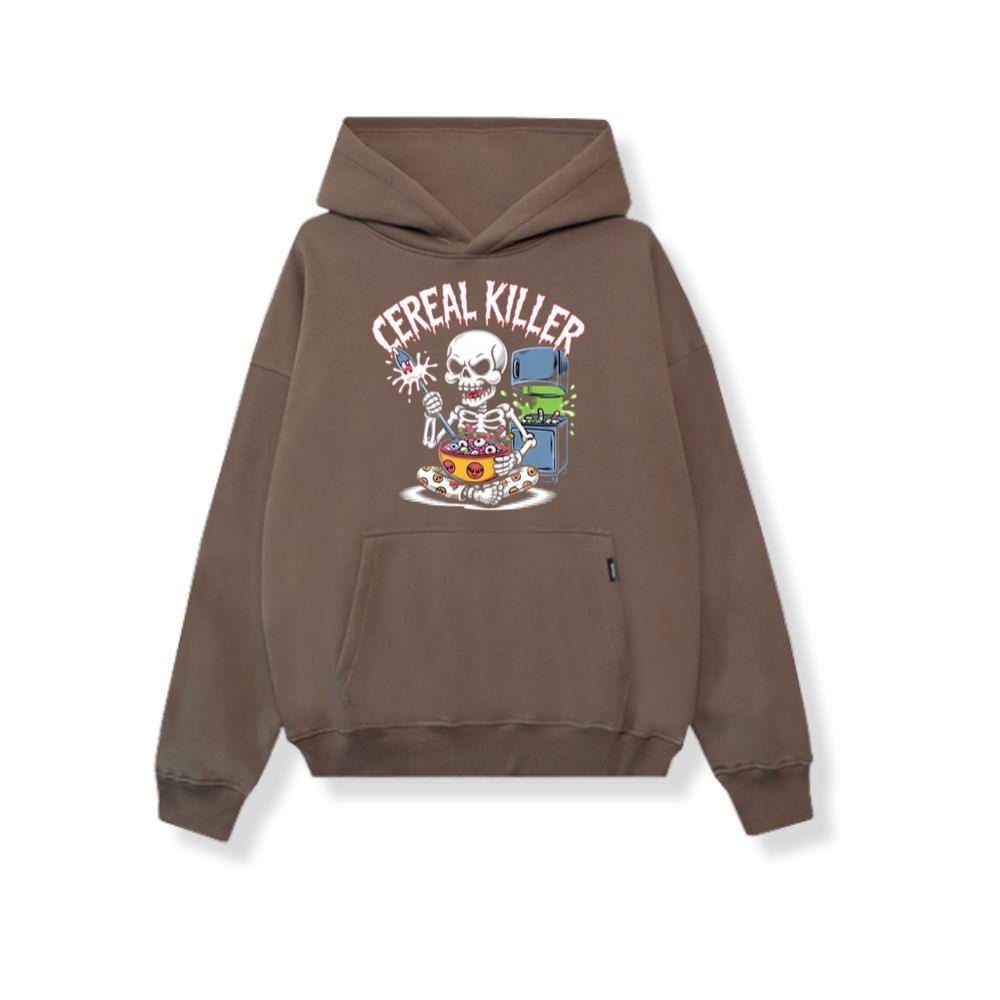 Cereal Killer Skeleton Funny Breakfast Design Hoodie - Image 2