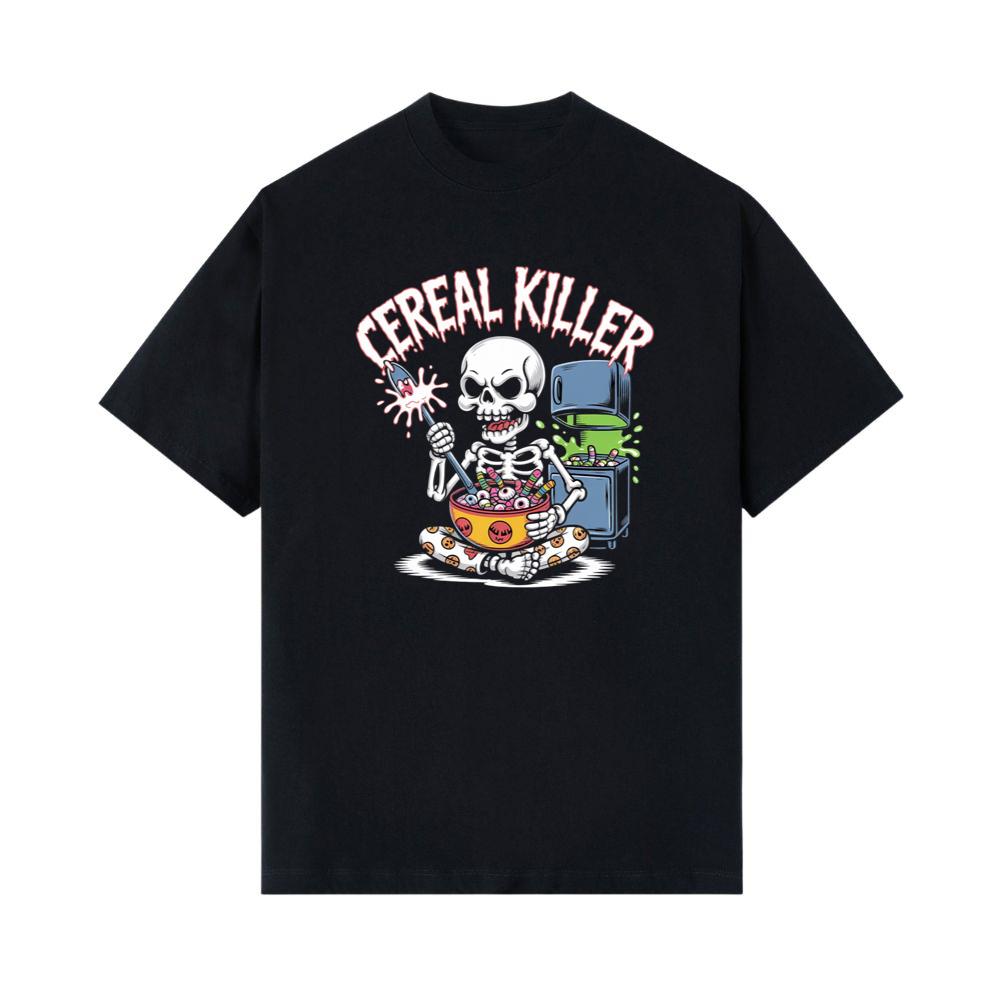 Cereal Killer Skeleton Funny Breakfast Design T-Shirt