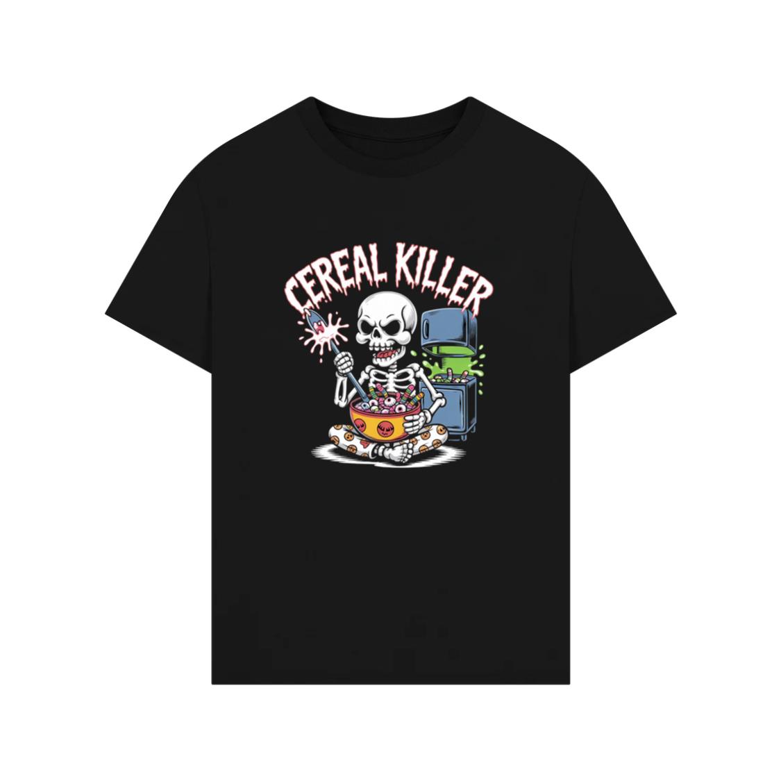 Cereal Killer Skeleton Funny Breakfast Design T-Shirt