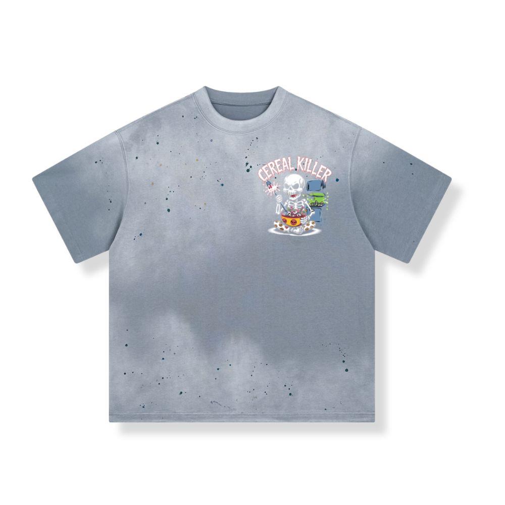 Cereal Killer Skeleton Funny Breakfast Design T-Shirt - Image 3