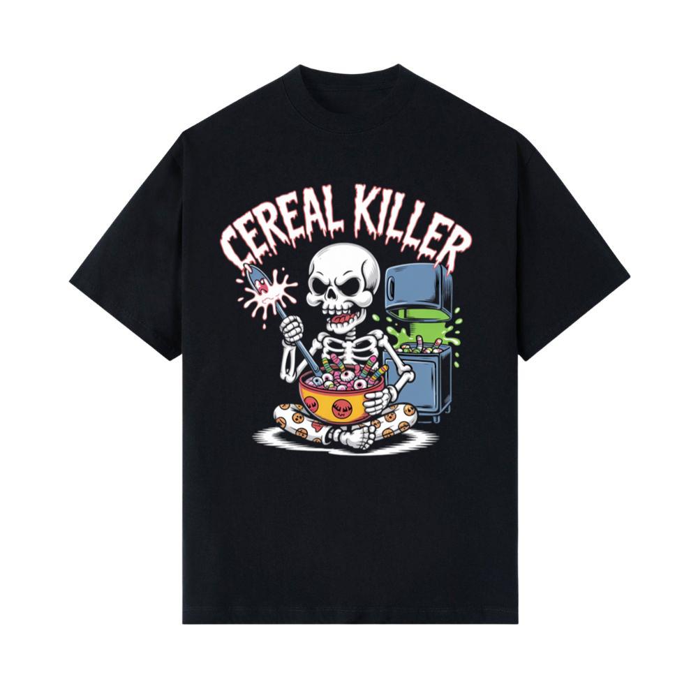 Cereal Killer Skeleton Funny Breakfast Design T-Shirts