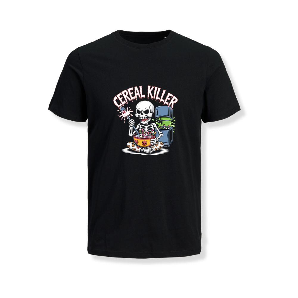 Cereal Killer Skeleton Funny Breakfast Design T-Shirts
