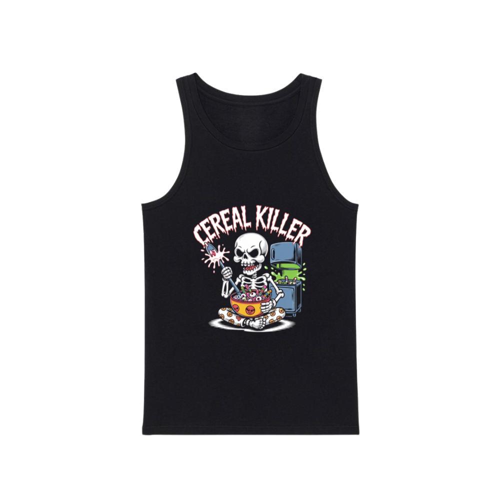 Cereal Killer Skeleton Funny Breakfast Design Tank Top