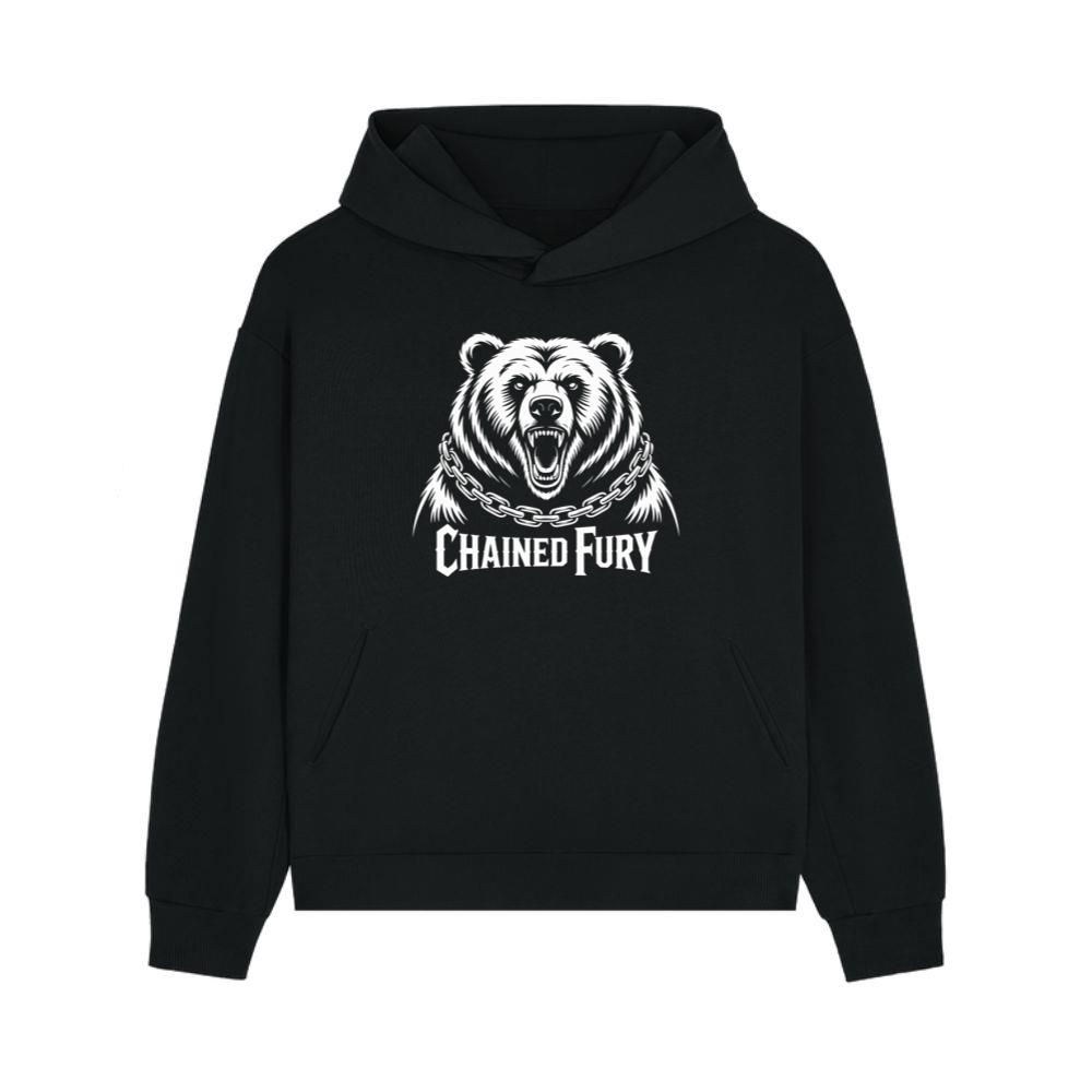 Chained Fury Angry Bear with Chains Ferocious Beast Graphic Hoodie