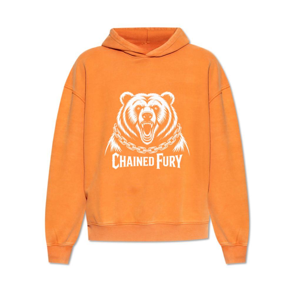 Chained Fury Angry Bear with Chains Ferocious Beast Graphic Hoodie