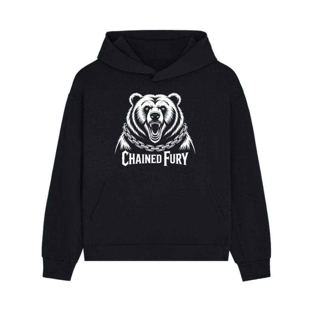 Chained Fury Angry Bear with Chains Ferocious Beast Graphic Hoodies