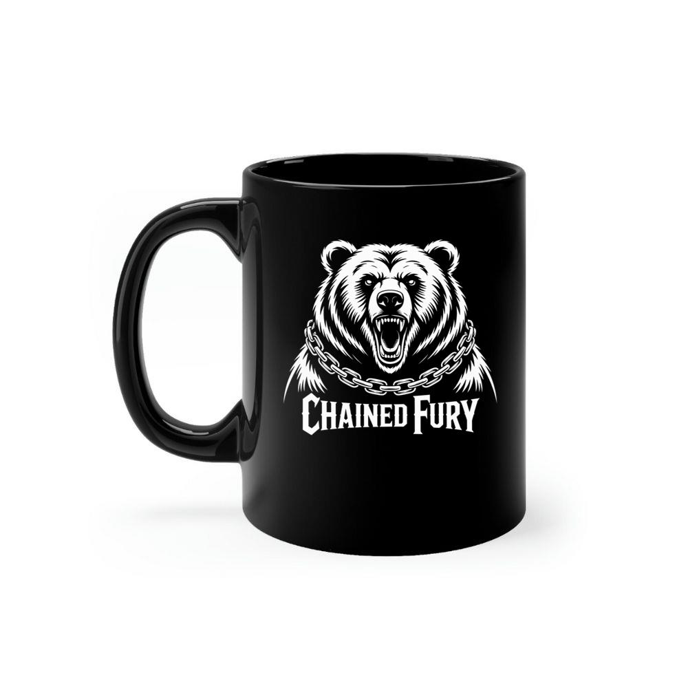 Chained Fury Angry Bear with Chains Ferocious Beast Graphic Mug