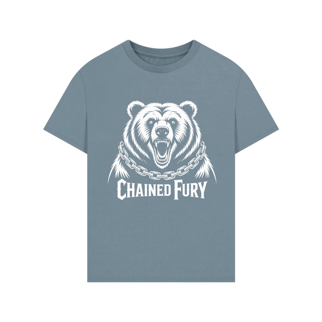 Chained Fury Angry Bear with Chains Ferocious Beast Graphic T-Shirt