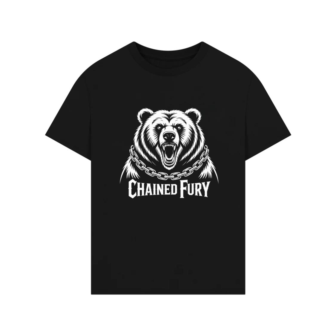 Chained Fury Angry Bear with Chains Ferocious Beast Graphic T-Shirt