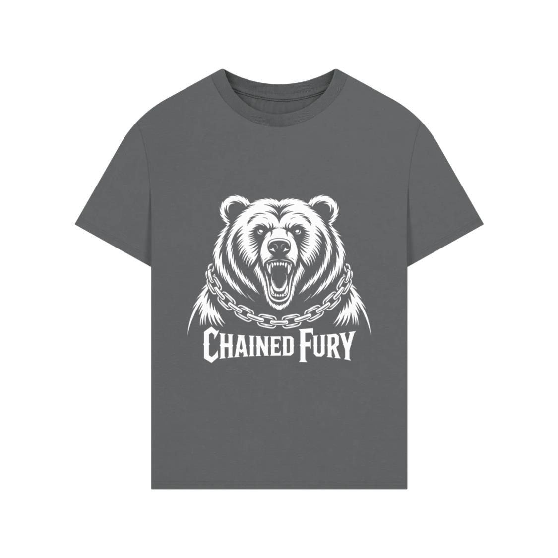 Chained Fury Angry Bear with Chains Ferocious Beast Graphic T-Shirts