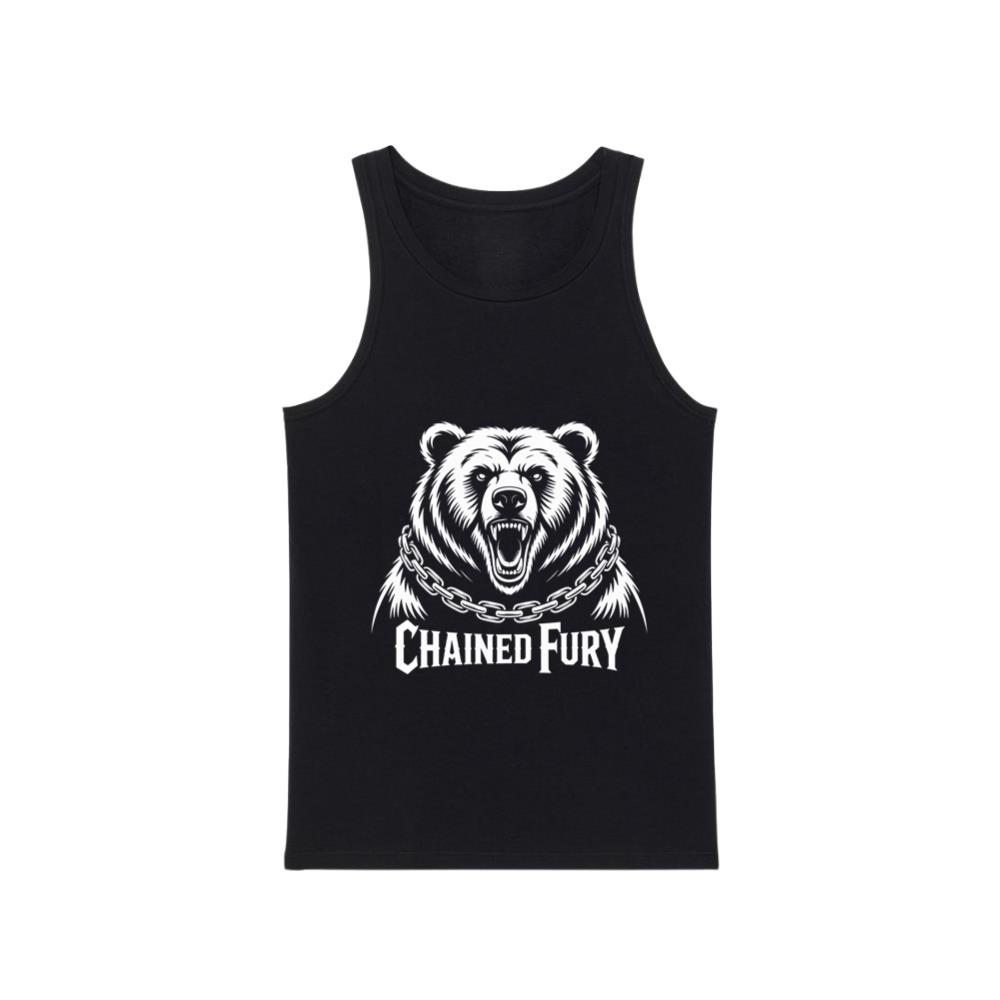 Chained Fury Angry Bear with Chains Ferocious Beast Graphic Tank Top