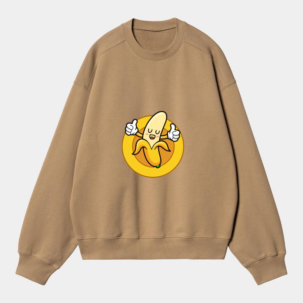 Cheerful Banana Giving Thumbs Up Sweatshirt
