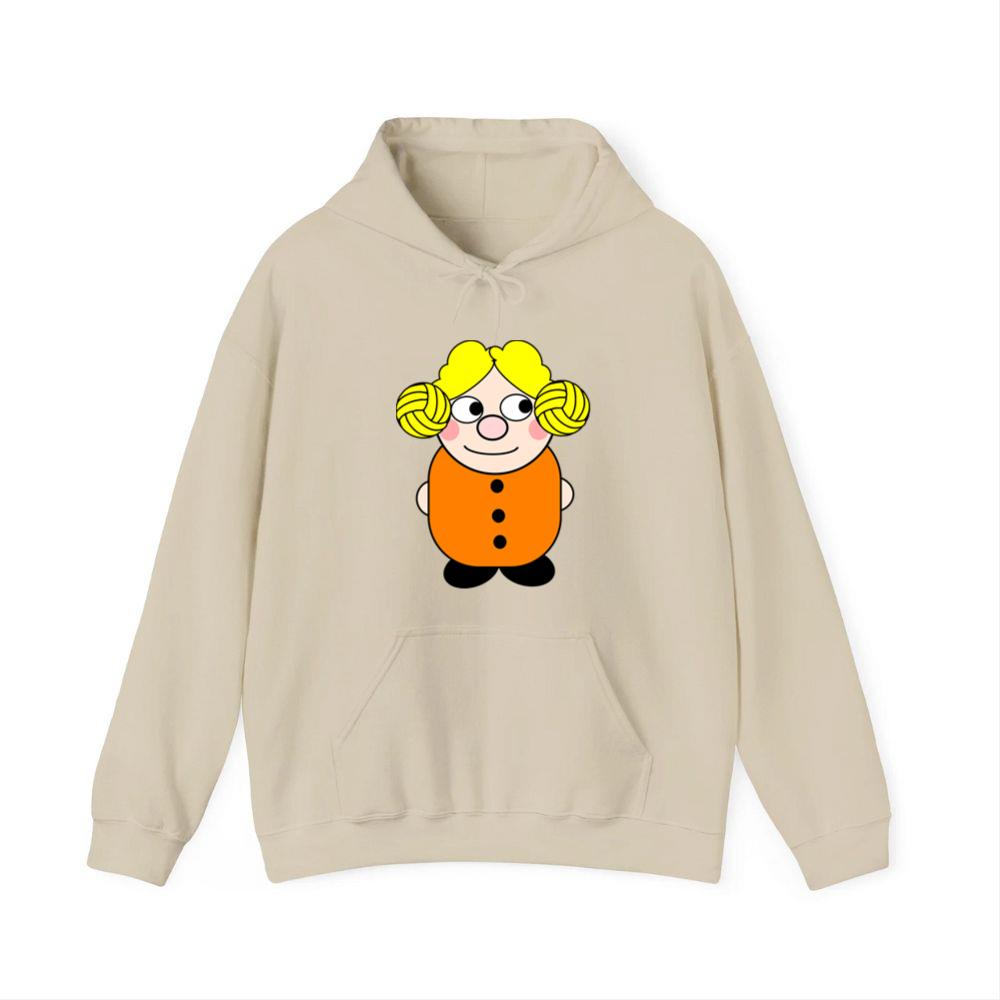 Cheerful Blonde Cartoon Girl Hoodies