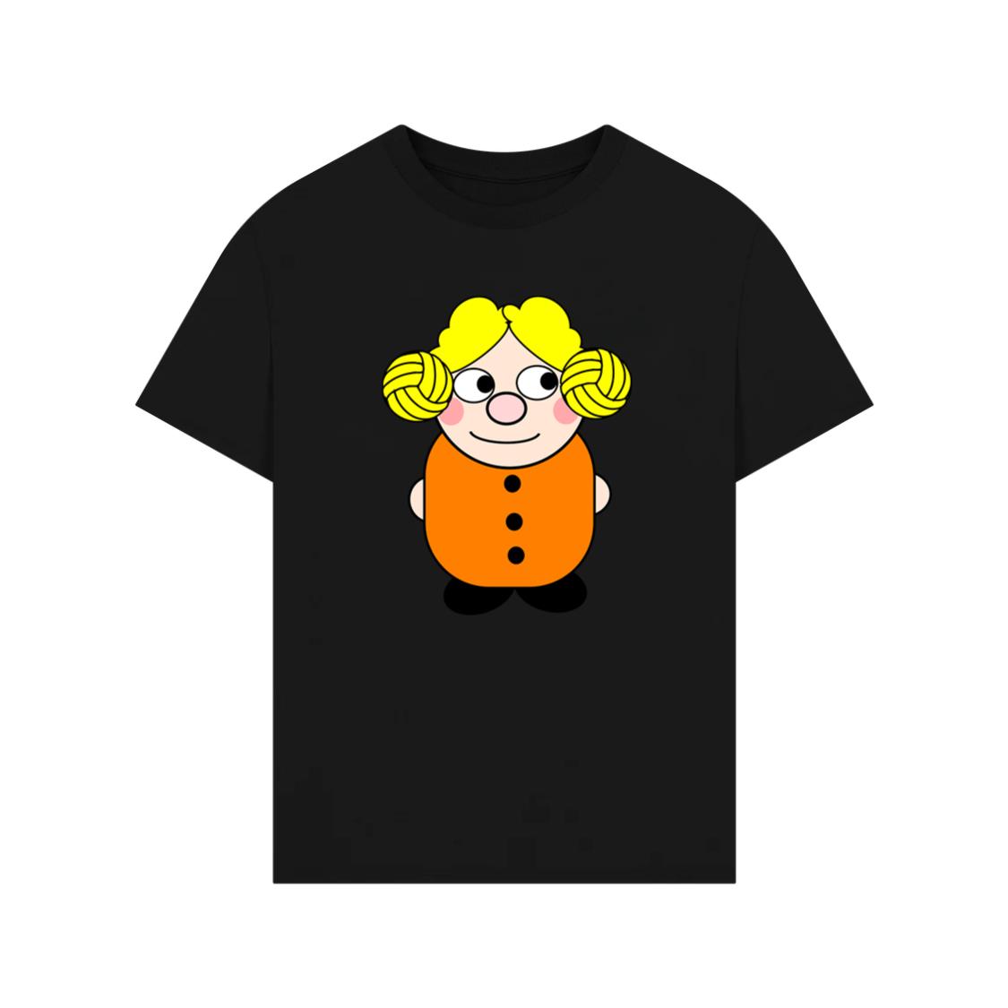 Cheerful Blonde Cartoon Girl T-Shirt