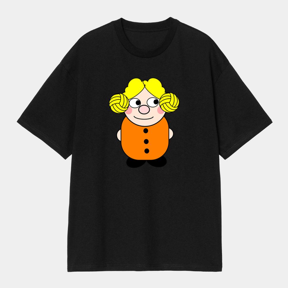 Cheerful Blonde Cartoon Girl T-Shirts
