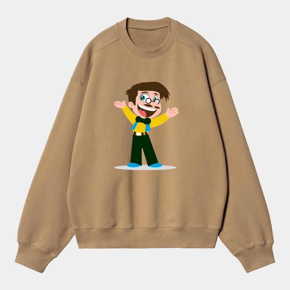 Cheerful Man with Bowtie Sweatshirt