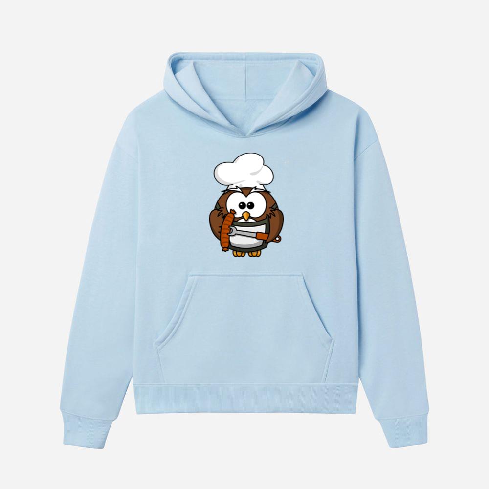 Chef Owl Holding Sausage Hoodies