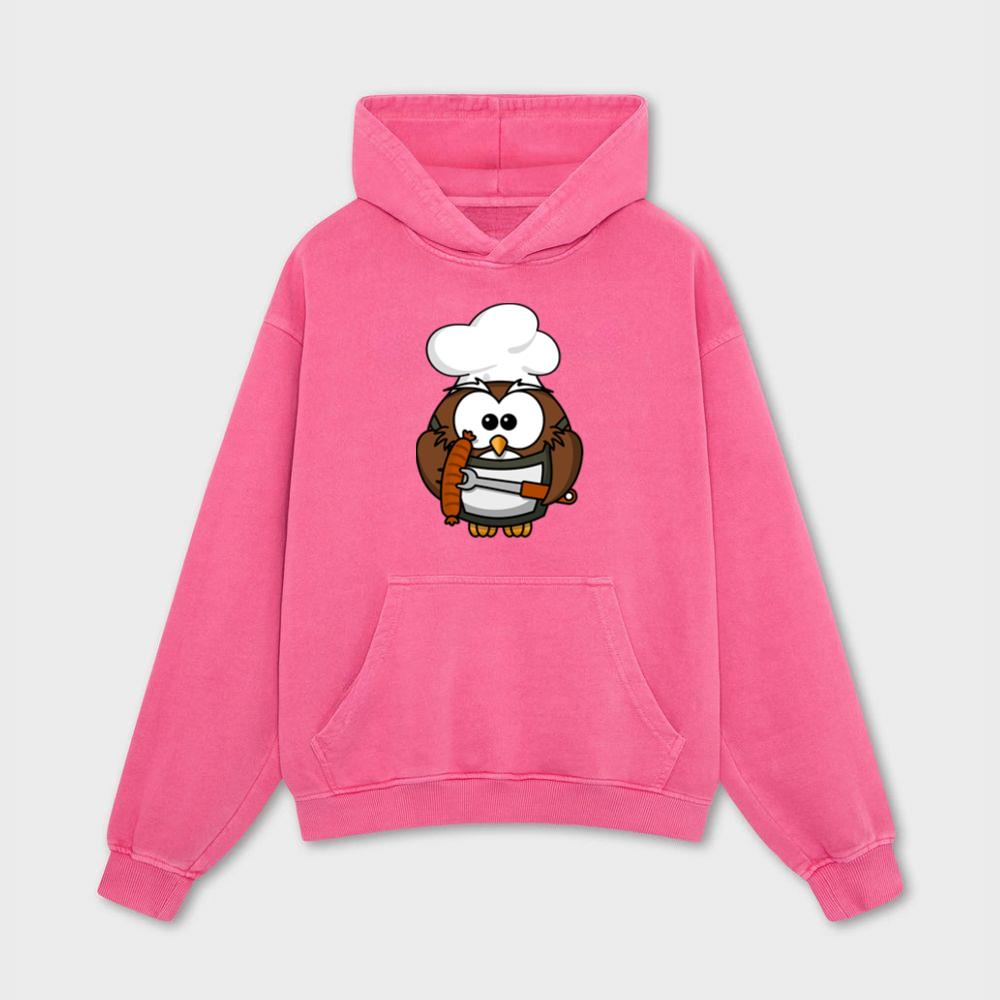 Chef Owl Holding Sausage Hoodies