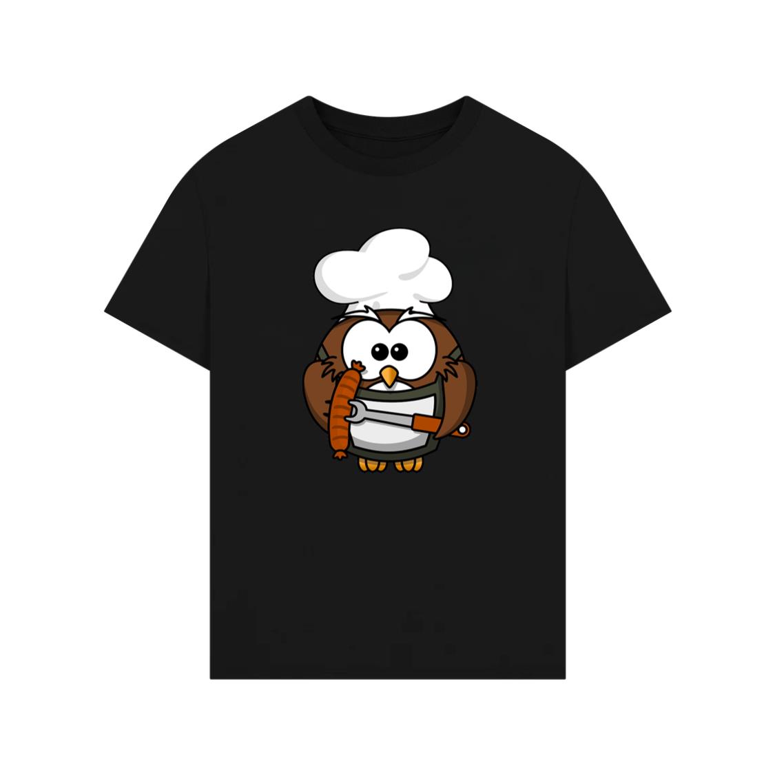 Chef Owl Holding Sausage T-Shirt