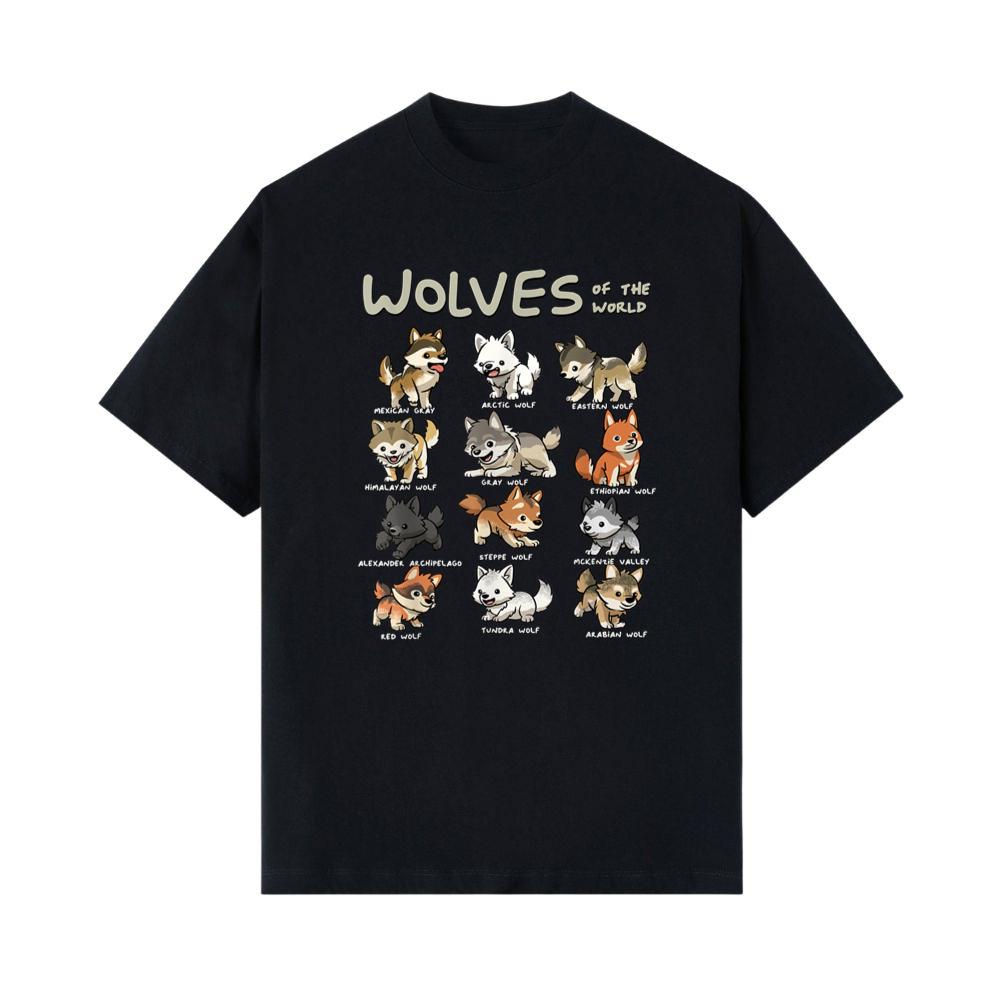 Chibi Wolf Wolves Animals of the World Wolf Lover T-Shirt 