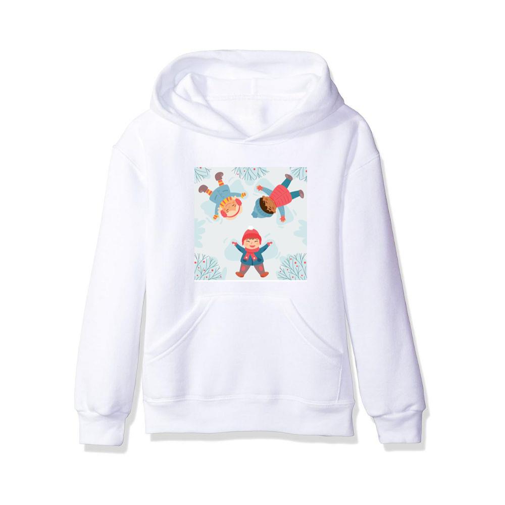 Children Create Delightful Shapes in the Winter Snow Hoodies